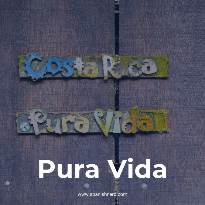 Pura Vida Graphic - Slang for Pure Life or live happy in Costa Rican Spanish